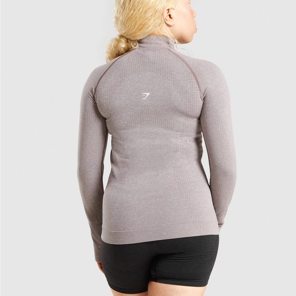 NWOT Gymshark Vital Seamless 1/4 Zip in Taupe Marl - XL - Picture 2 of 2